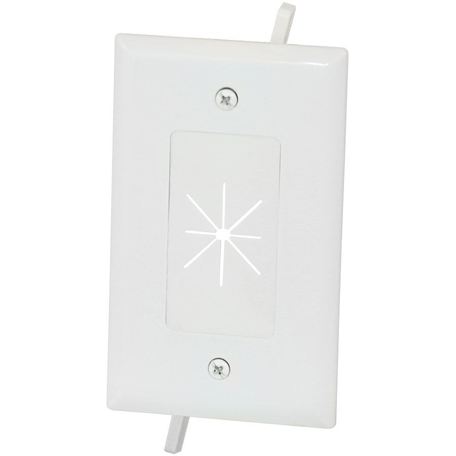 450014WH Bulk Cable Wall Plate with Flexible Opening White